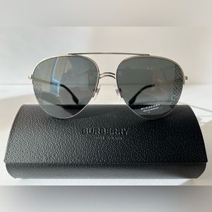Burberry 3113 Sunglasses Silver 100587 New